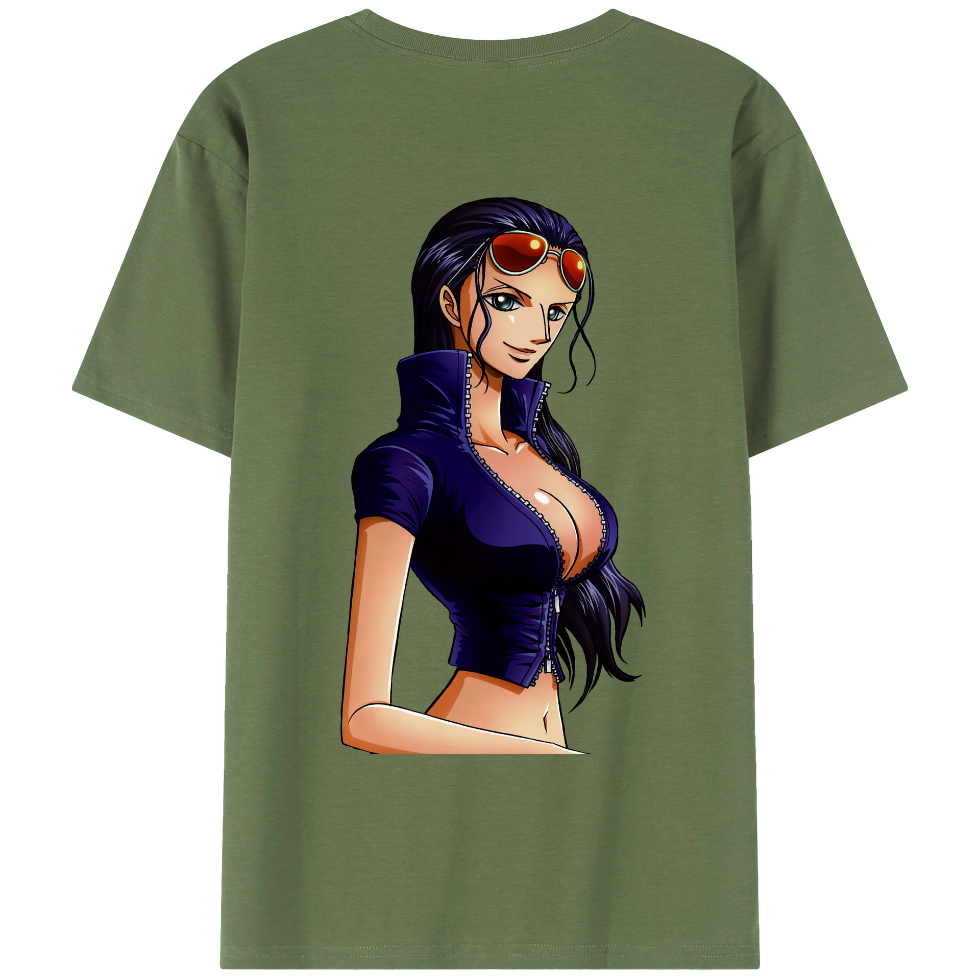 ワンピース ニコ・ロビン ONE PIECE Nico Robin 綿100％ メンズ半袖Tシャツ（バックプリント） 通気性